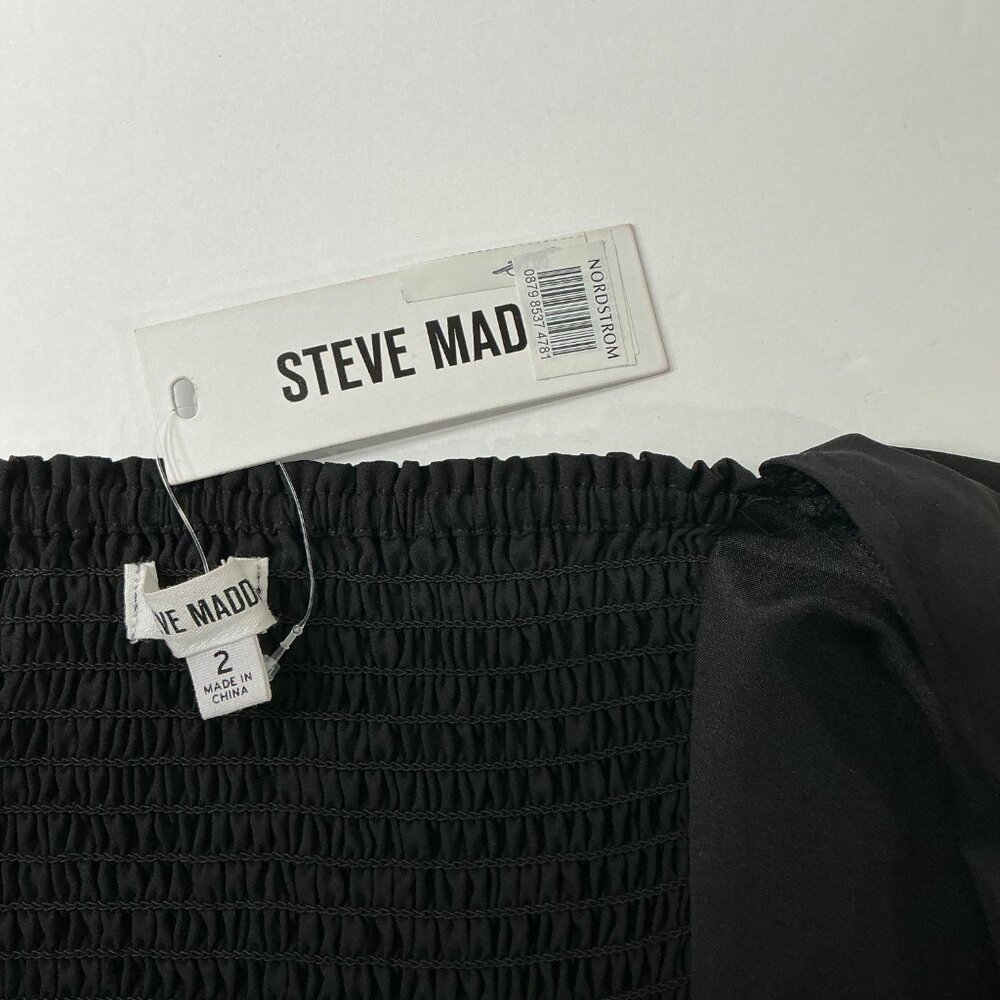 Steve Madden Women's Nicole Smocked-Back Bustier Mini Black Dress Size Small - Picture 9 of 10